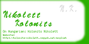 nikolett kolonits business card